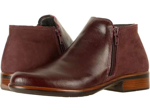 Naot Helm Boot Bourdeaux Leather Violet Nubuck